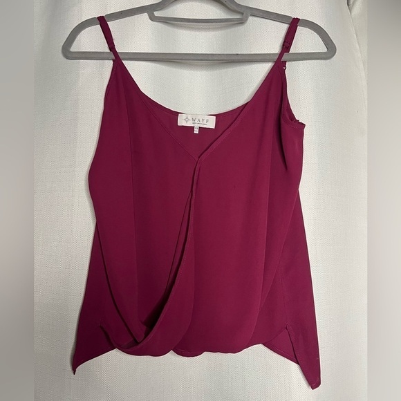 WAYF Raspberry Maroon Surplice Cami Blouse XS - Picture 9 of 9